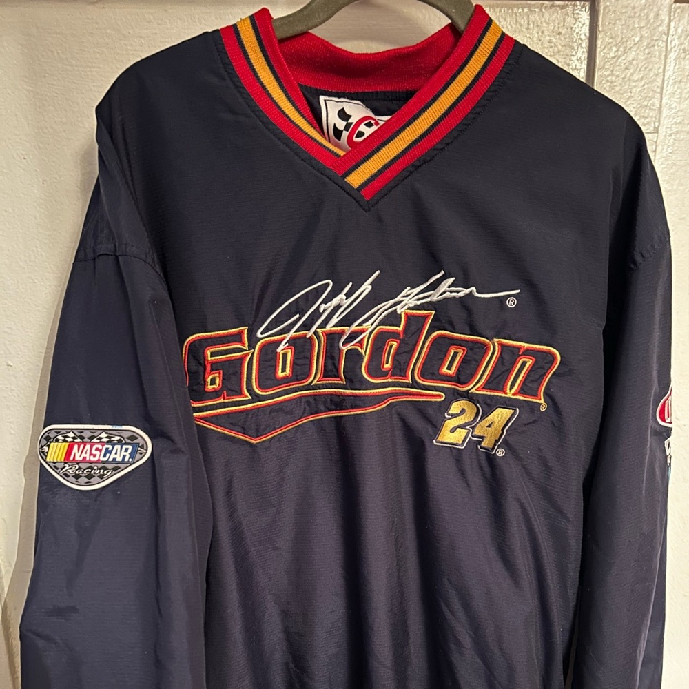 Jeff Gordon Chase Authentics NASCAR Dupont  Large Pullover Windbreaker Jacket